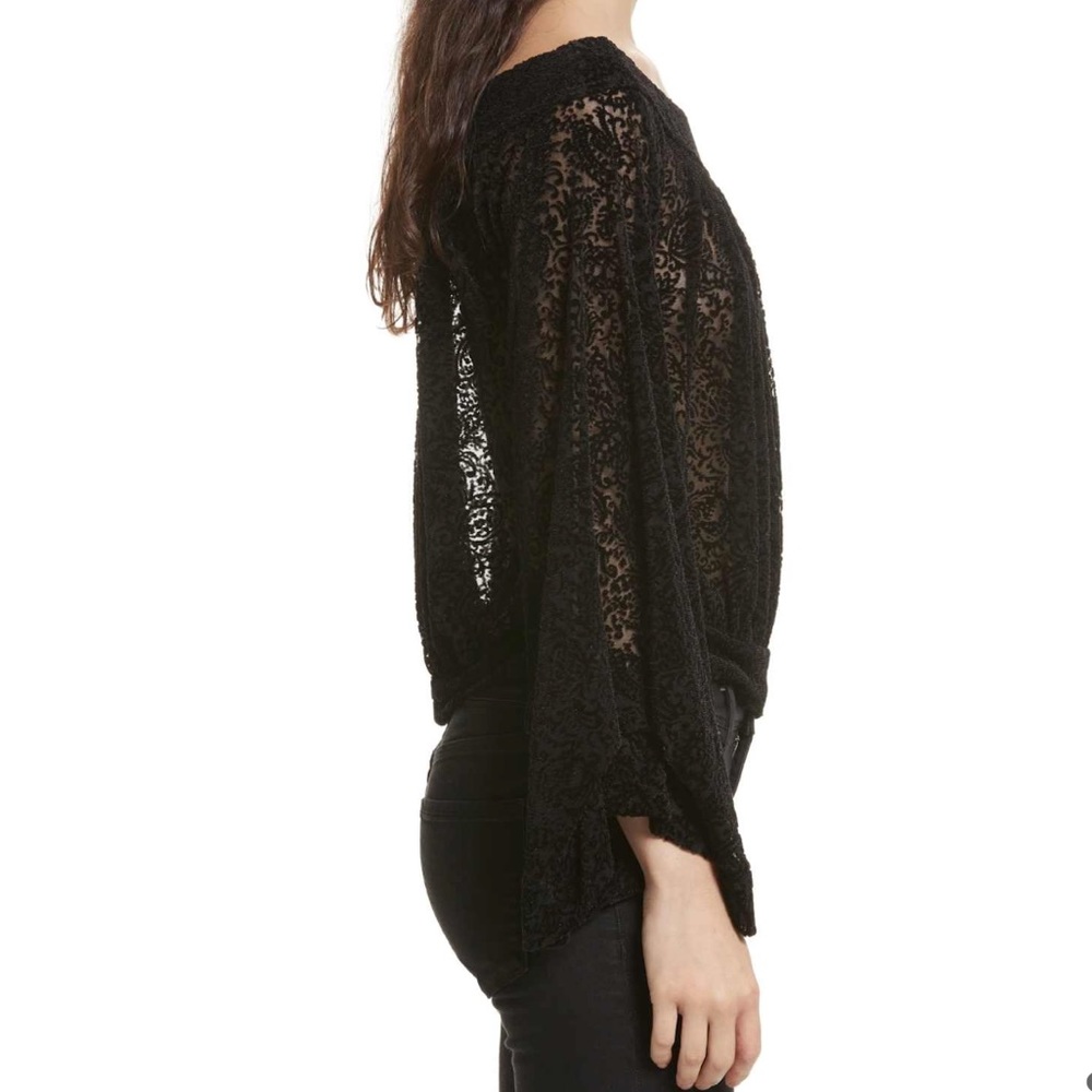 FREE PEOPLE NWT long sleeve velvet top in S or M - Picture 3 of 3